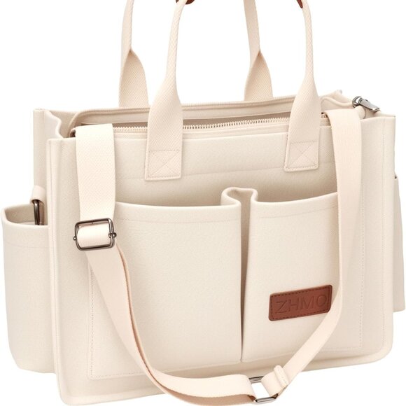 Women’s Canvas Tote Bag with Compartments - Picture 1 of 4